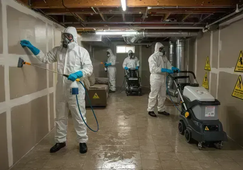 Basement Moisture Removal and Structural Drying process in Lakewood, WA